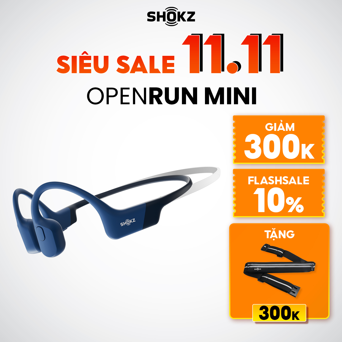 Tai Nghe Bluetooth Thể Thao Dẫn Truyền Âm Thanh Qua Xương SHOKZ OPEN RUN MINI S803 - Hàng Chính Hãng