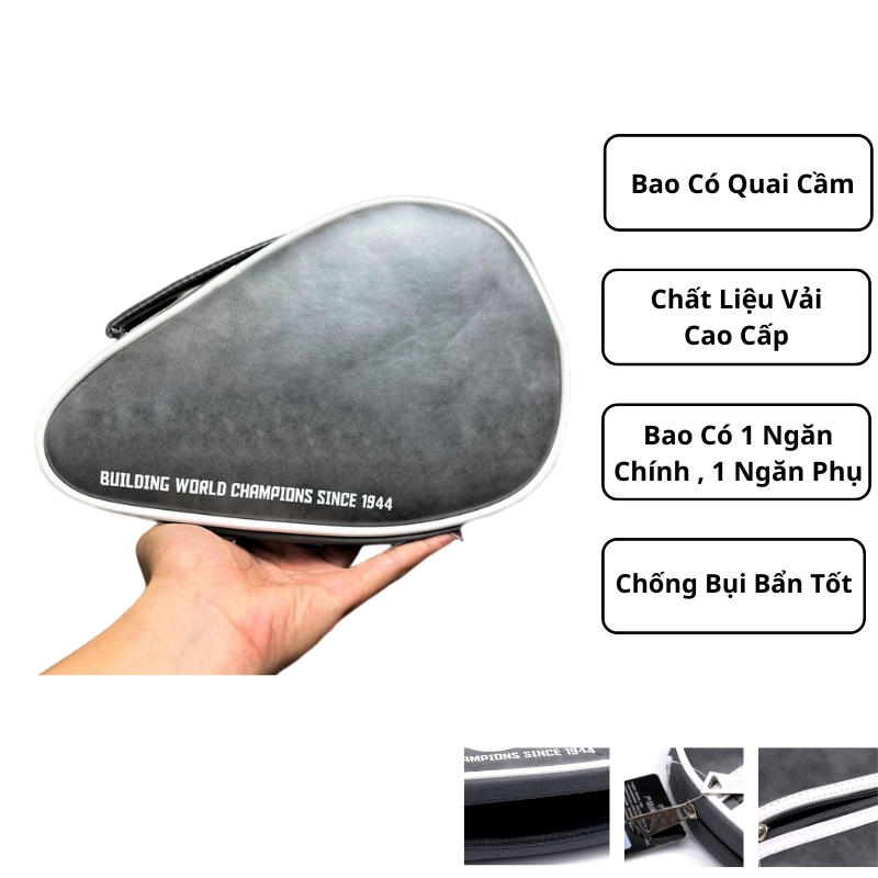 Bao Đựng Vợt Bóng Bàn Tròn Loại Da Cao Cấp - Màu Xám Lông Chuột - Bao Nhỏ Dọn , Siêu Tiện Lợi , Có Quai Cầm - Hỗ Trợ Bảo Vệ Vợt Không Bì Chày