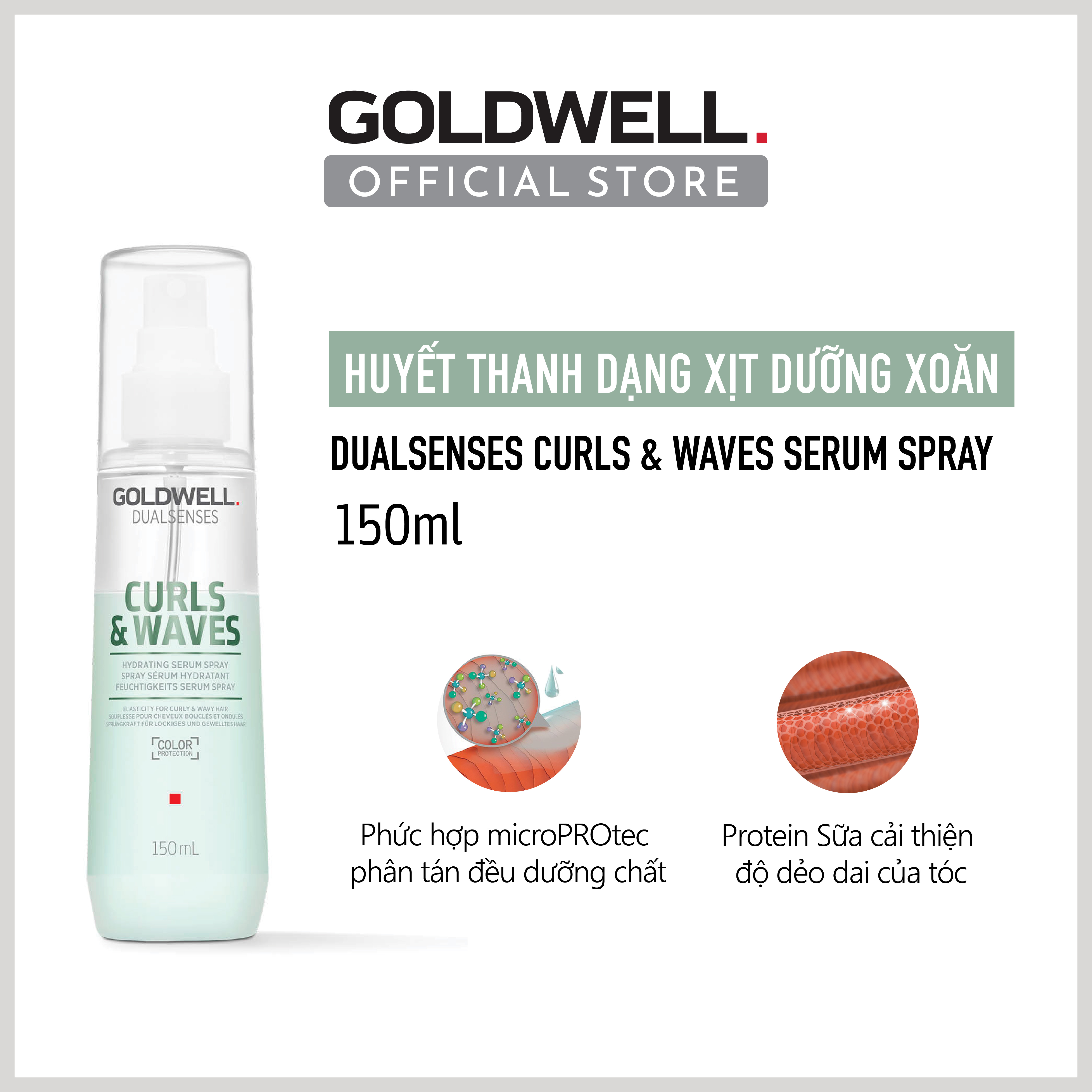 Xịt Dưỡng Tóc Xoăn Goldwell Curls &amp; Waves – Cấp Ẩm, Tóc Bồng Bềnh, Dễ Vào Nếp