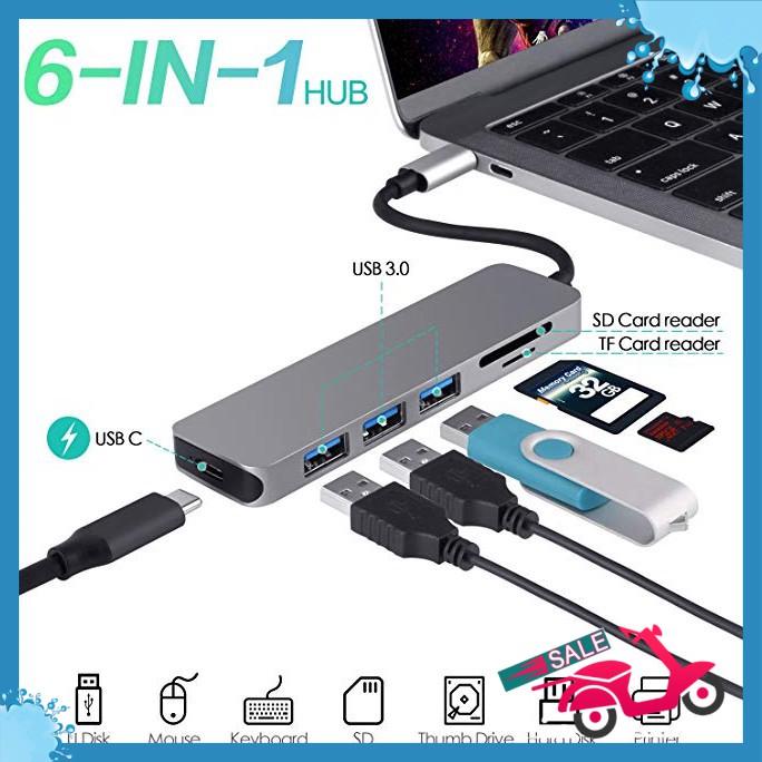 HUB USB C cho Macbook 6 in 1