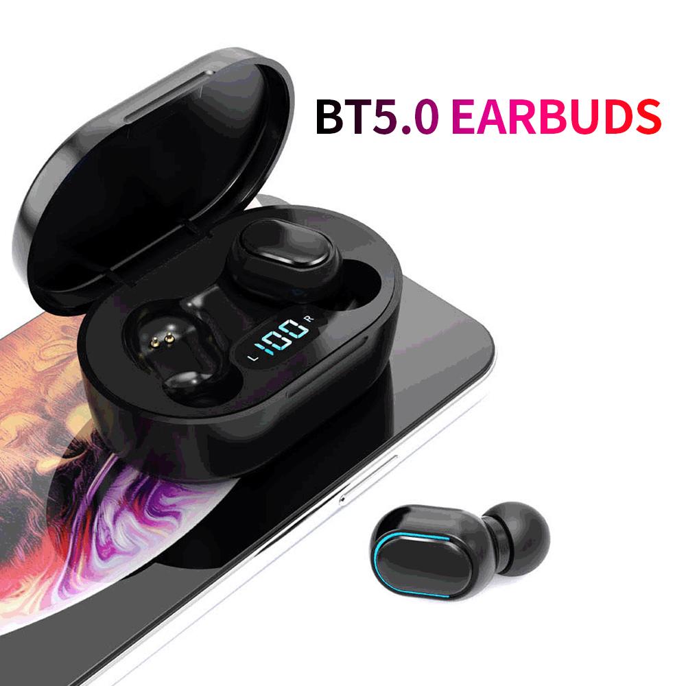 E7S Wireless BT5.0 Headphones In-ear Sports Earbuds with LED Display Screen HiFi Sound Quality Smart Touch Control