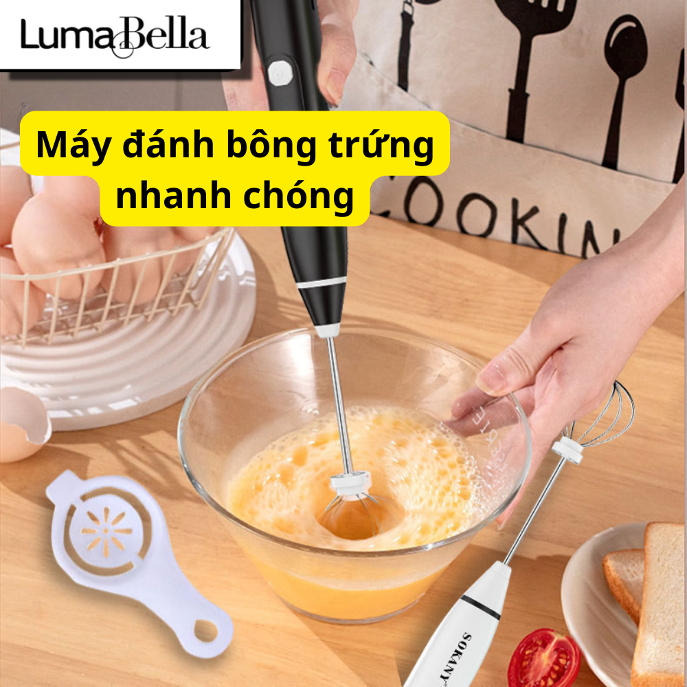 Máy đánh trứng, tạo bọt sữa cafe Lumabella LB-1772 thiết kế cầm tay cỡ nhỏ tiện dụng cho gia đình - DELIYA - HÀNG CHÍNH HÃNG