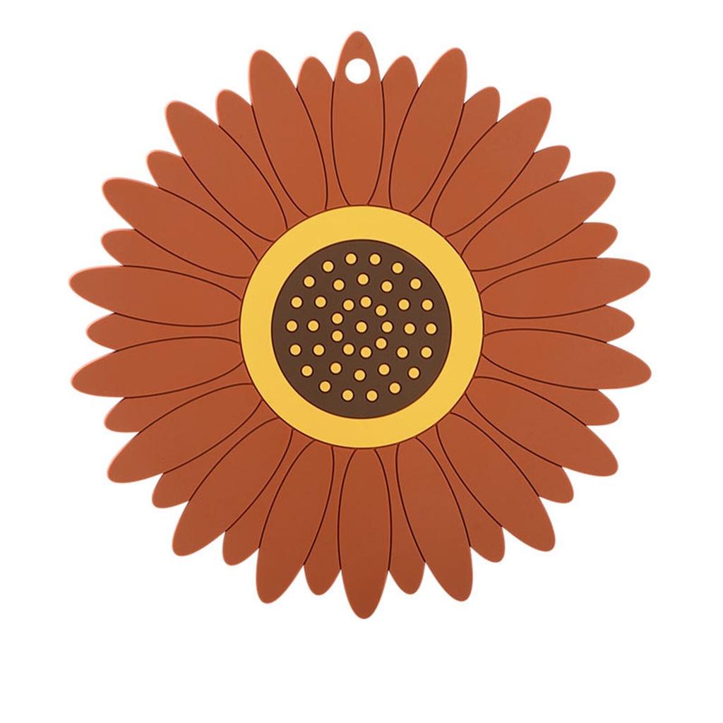 Silicone Dining Table Placemat Coaster Cup Sunflower Table Mat Cup Mat Bowl Mat Antiscalding Silicone Placemat Tableware