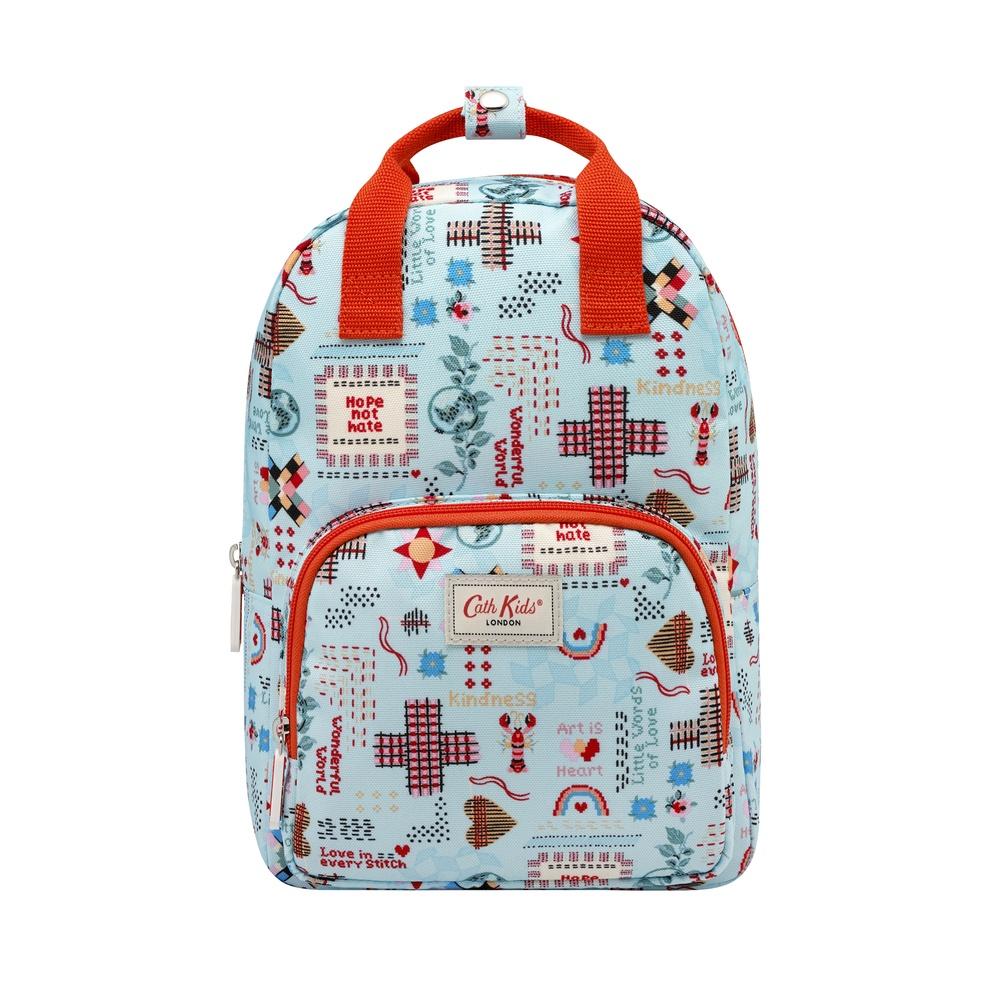 Cath Kidston - Ba lô cho bé /Kids Medium Backpack - Patchwork Ditsy - Blue -1053548