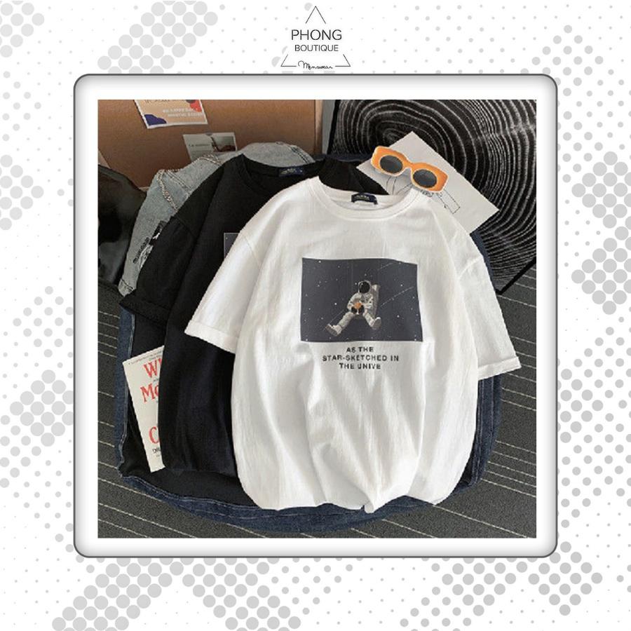 Áo thun Unisex Phong Boutique Phi Hành Gia phông tay lỡ nam nữ form rộng Oversize