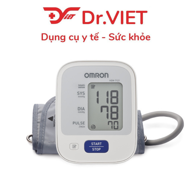 Máy đo huyết áp bắp tay điện tử Omron HEM-7121 Chính hãng- đo huyết áp,báo nhịp tim bất thường,kết quả chính xác nhanh chóng