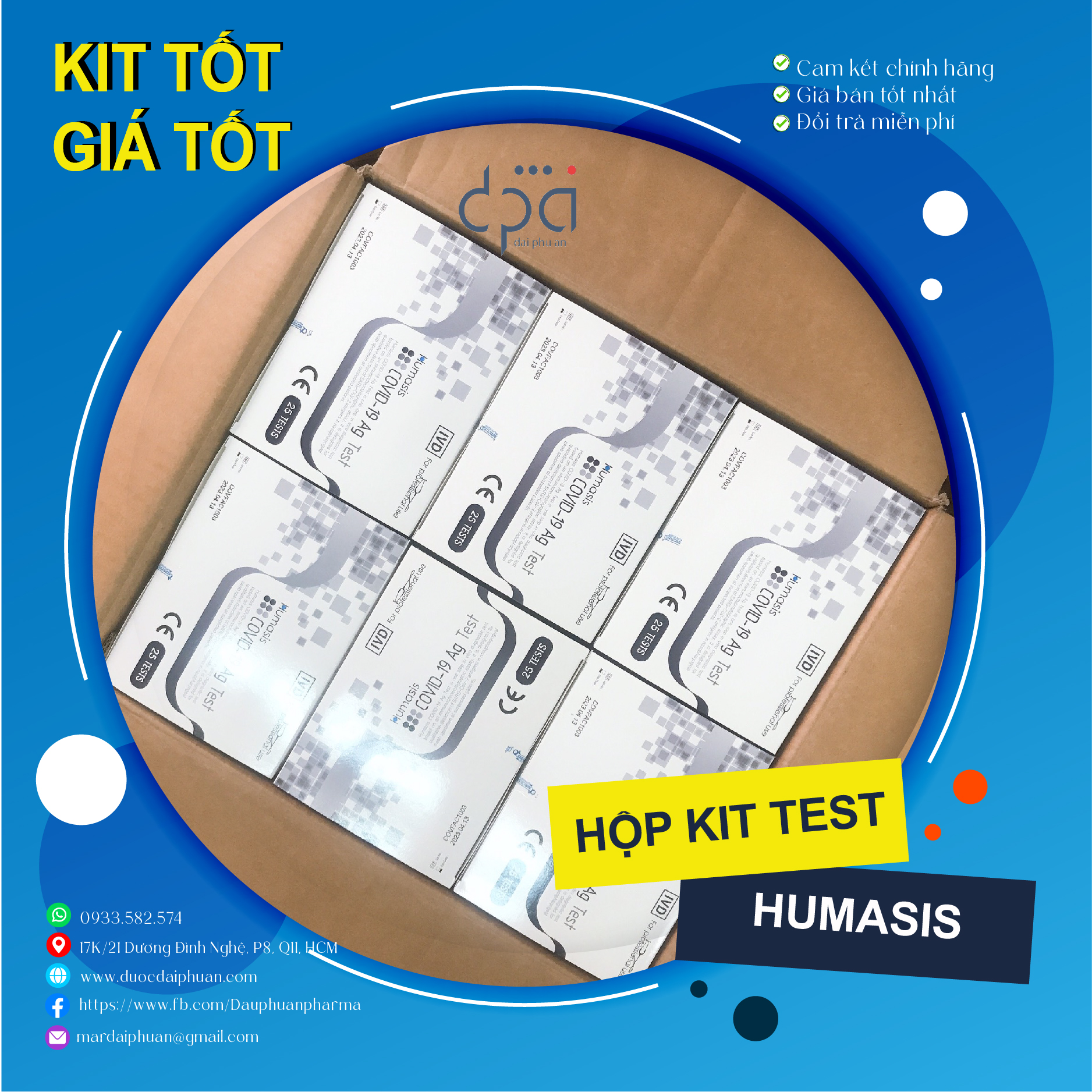 [Tặng hộp khẩu trang Tanaphar] Hộp 25 Kit test nhanh Home HUMASIS chính hãng Hàn Quốc