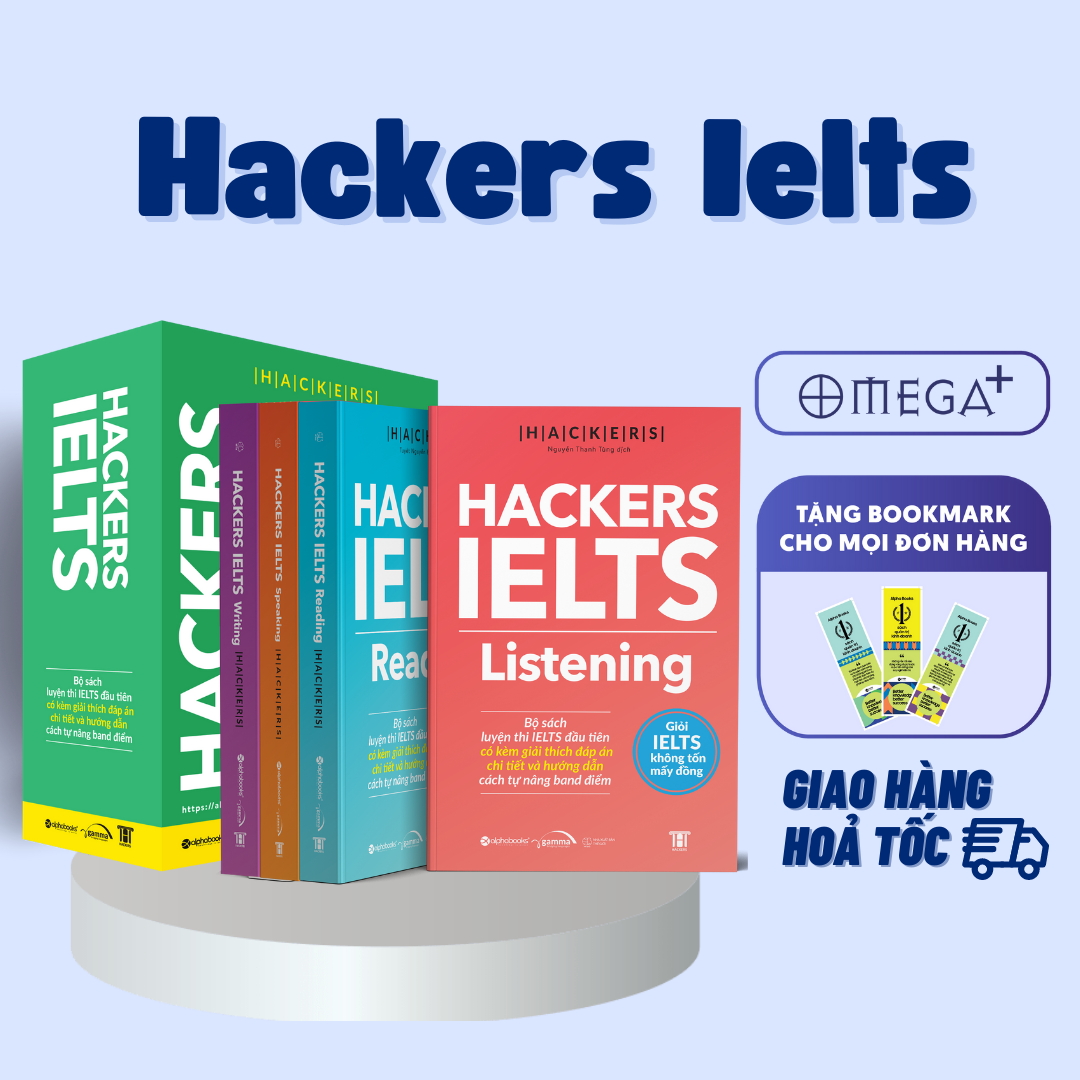 Combo Trọn Bộ 4 Cuốn Hackers IELTS (Listening + Reading + Speaking + Writing)