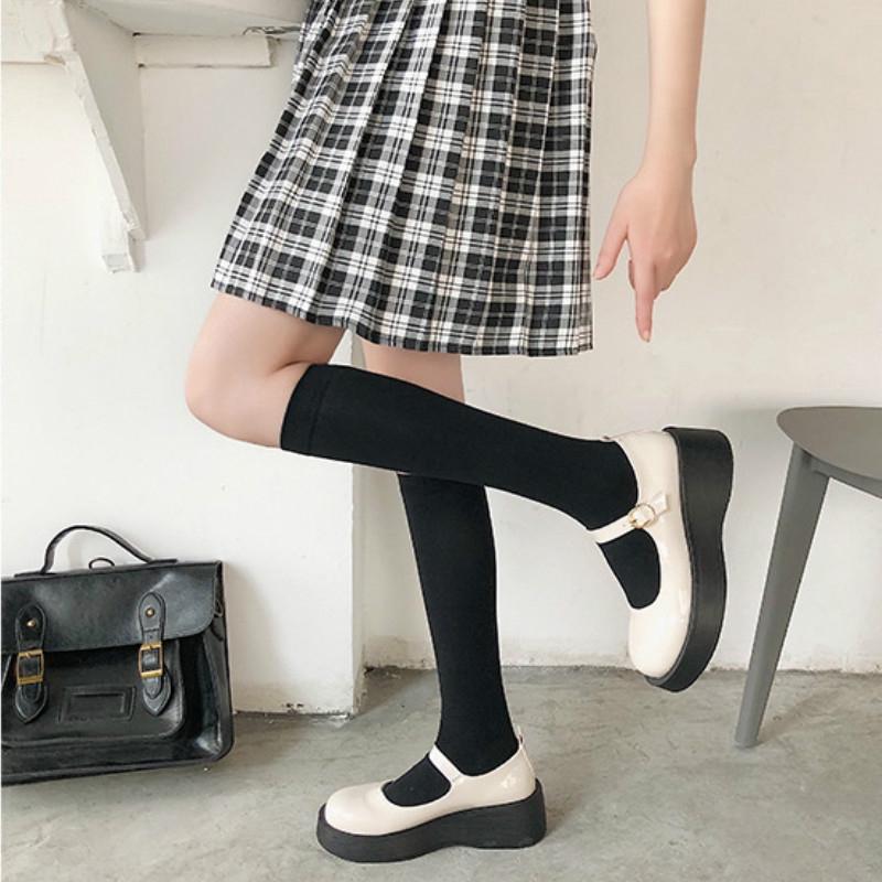 Small leather shoes round head Mary Jane single shoes
