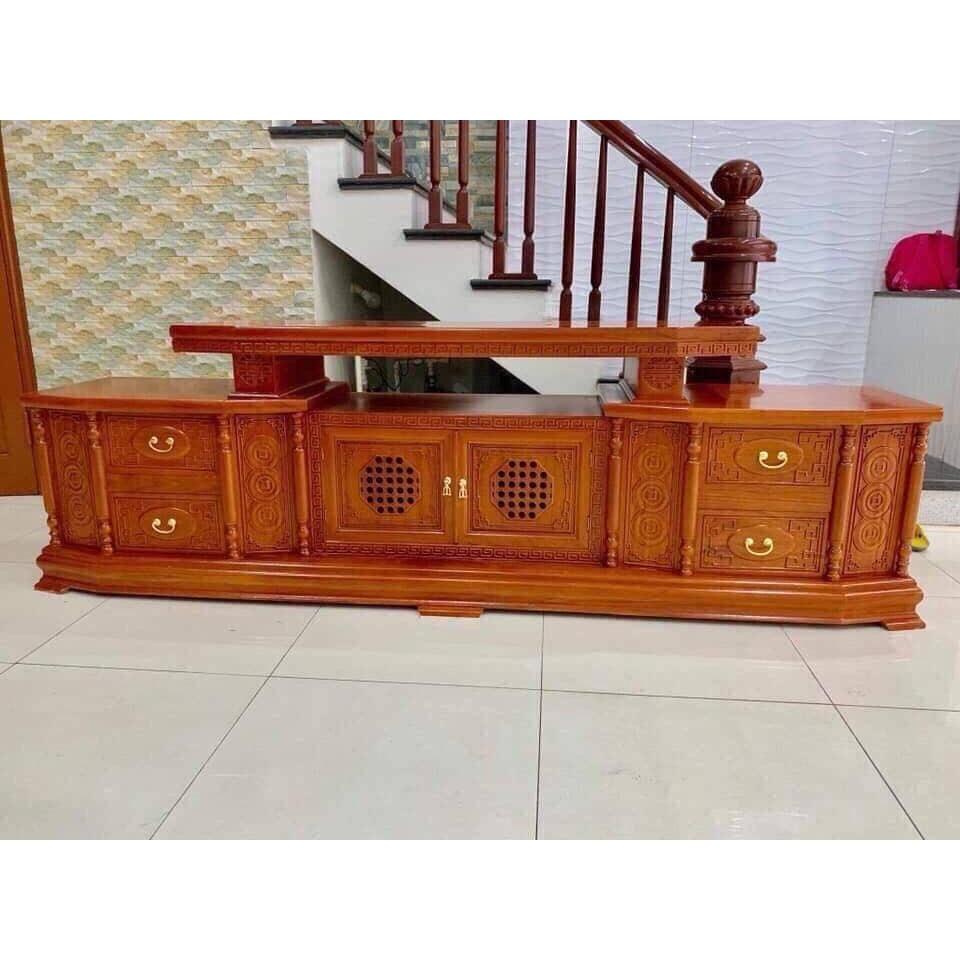 Kệ ti vi phòng khách gỗ gõ đỏ
