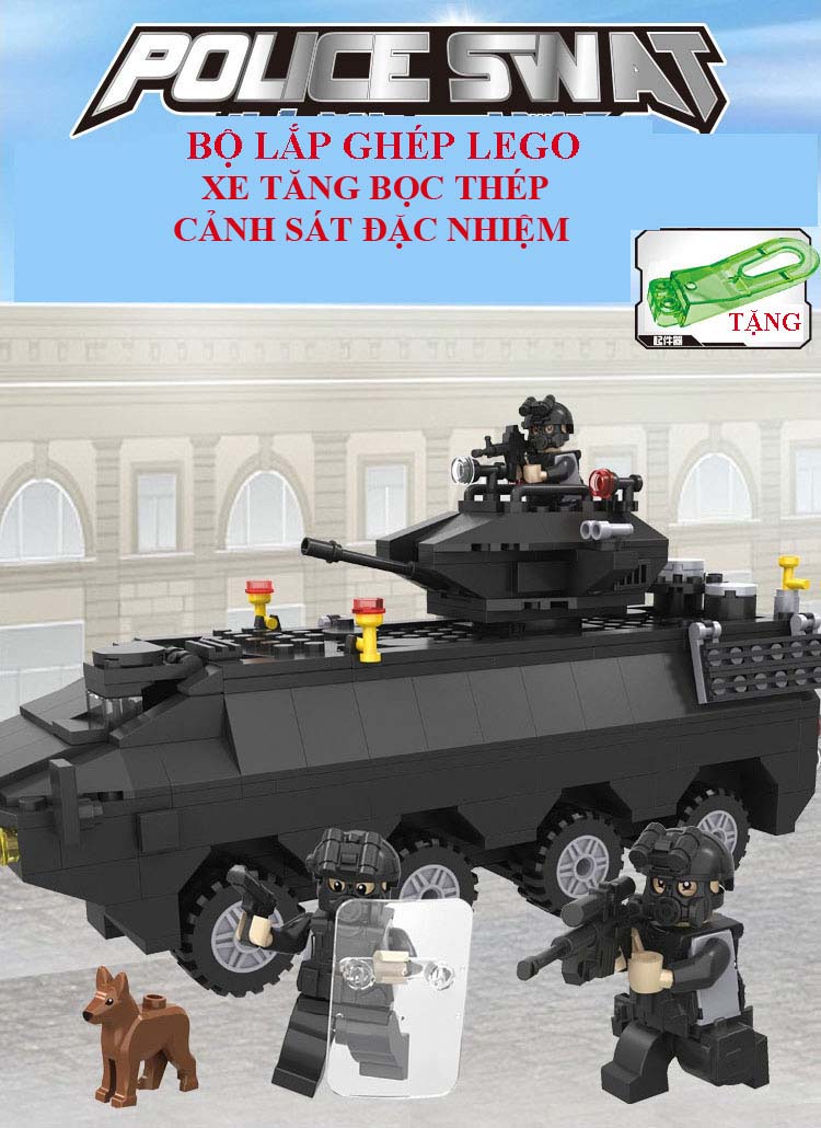 Bộ Đồ Chơi Lắp Ráp Xe Bọc Thép Cảnh Sát Đặc Nhiệm Dành Cho Trẻ Trên 6 Tuổi