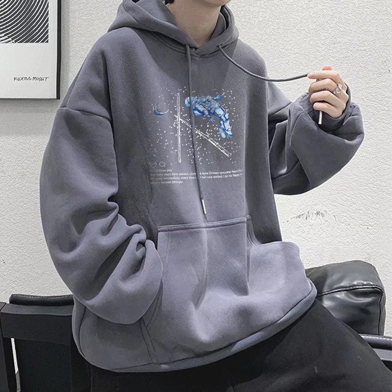 Áo Hoodie Mỏng Dáng Rộng In Hình Phi Hành Gia Galaxy Thời Trang Unisex M-8XL