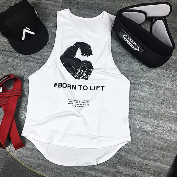 Áo Tập Gym Nam Tanktop 3 Lỗ Born To Lift Chất Cotton Cao Cấp Thấm Hút Mồ Hôi