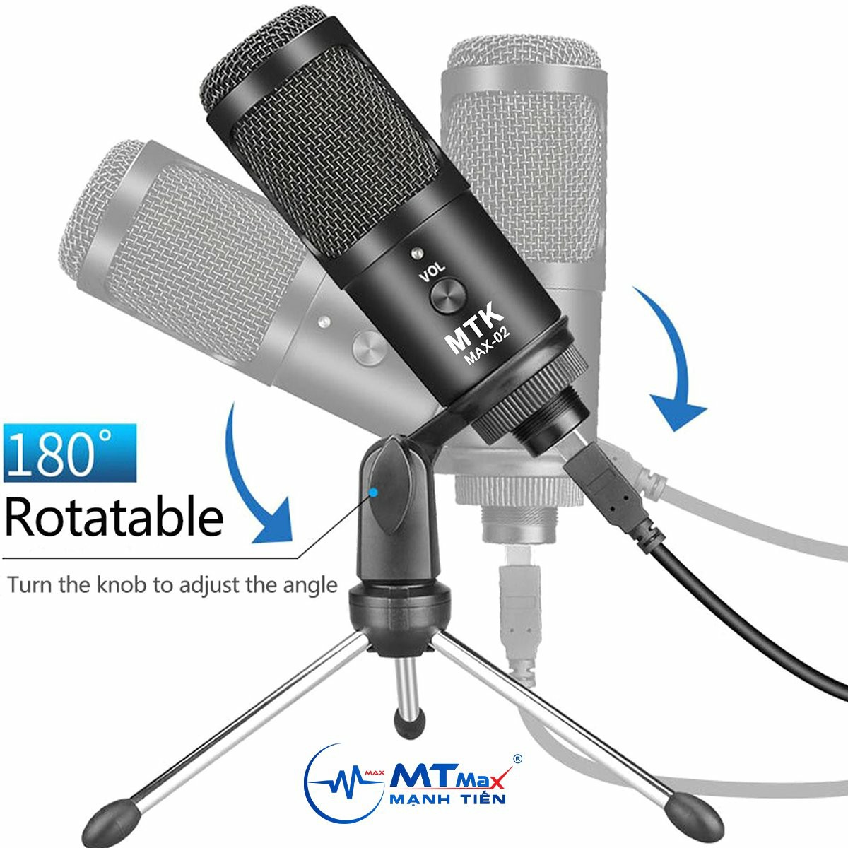 Micro thu âm cắm cổng USB MTK Max-02 - Hỗ trợ dạy học online trên Zoom, livestream, trò chuyện, pk, gaming, hội họp ... - Sử dụng cho laptop, PC không cần driver hay sound card - Chống ồn chống nhiễu tốt cho âm thanh chân thực, rõ ràng - Hàng nhập khẩu
