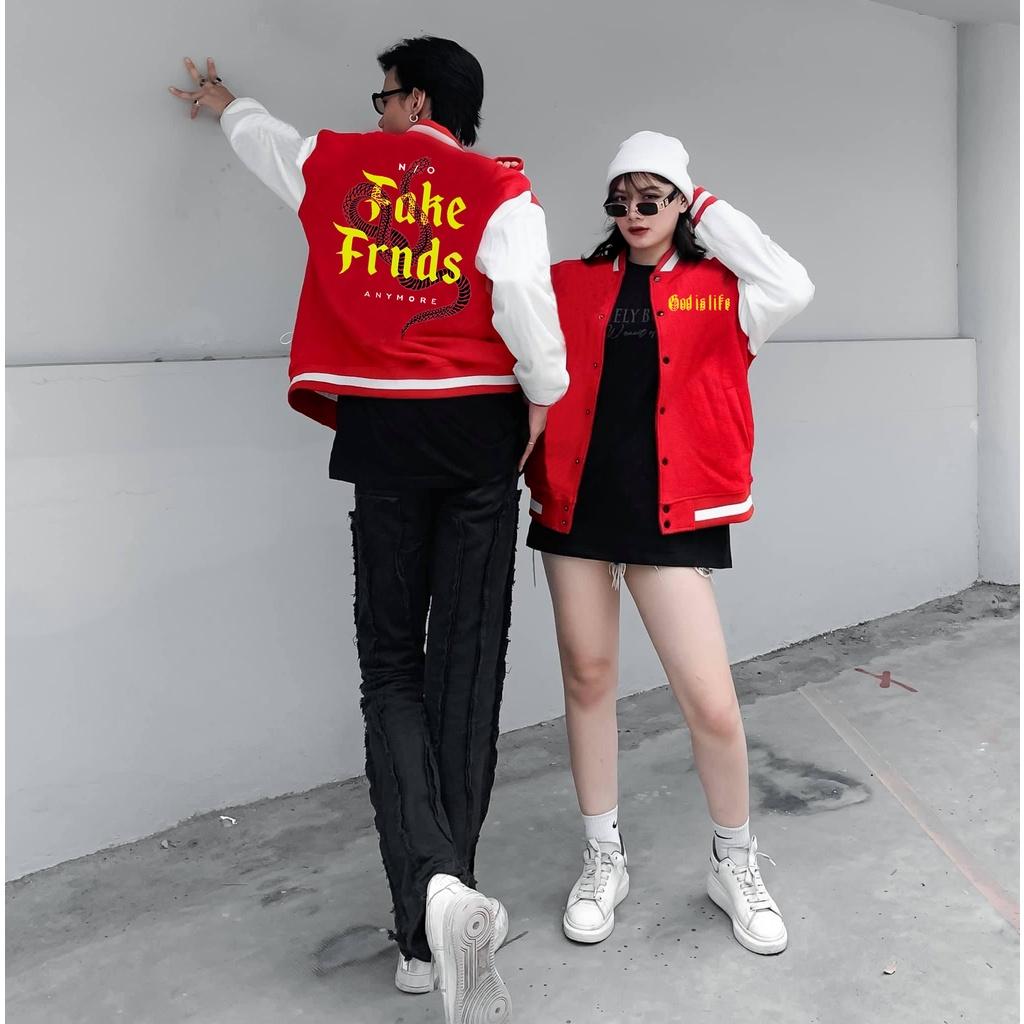 Áo Varsity Jacket SNAKE Ulzzang 3 Màu - Áo khoác Cardigan Bomber 3 màu Unisex phối bo siêu hot - OCEAN.CLO