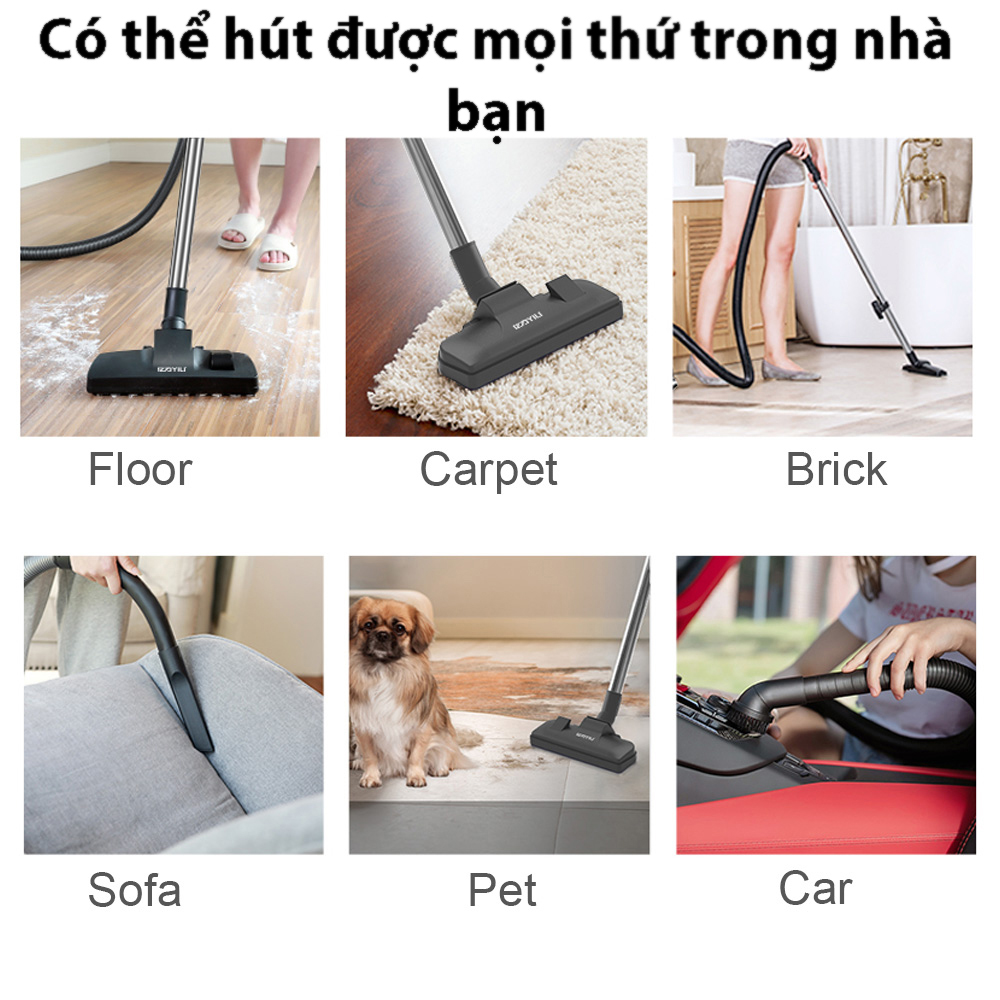 Máy Hút Bụi Công Nghiệp Mini Yili 12 Lít, Có Thể Sử Dụng Trong Gia Đình, (Hút Khô - Ướt -Thổi Bụi Đa Năng) - Hàng Chính Hãng