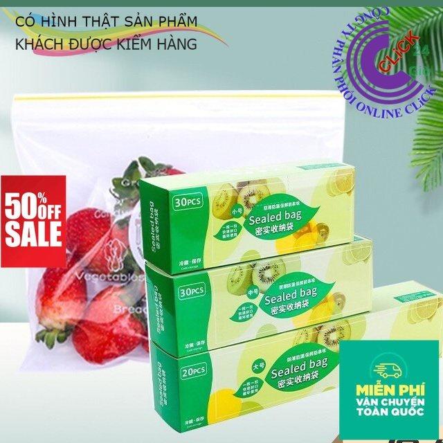 Combo 3 Hộp Túi Zip Đựng Thực Phẩm Đủ 3 Size - Hàng Cao Cấp