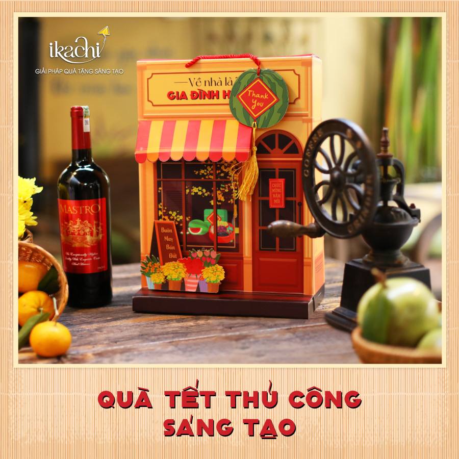 (COMBO ƯU ĐÃI 859K) - Set hộp quà Tết Xanh Ikachi SẮM TẾT + ĐỦ ĐẦY