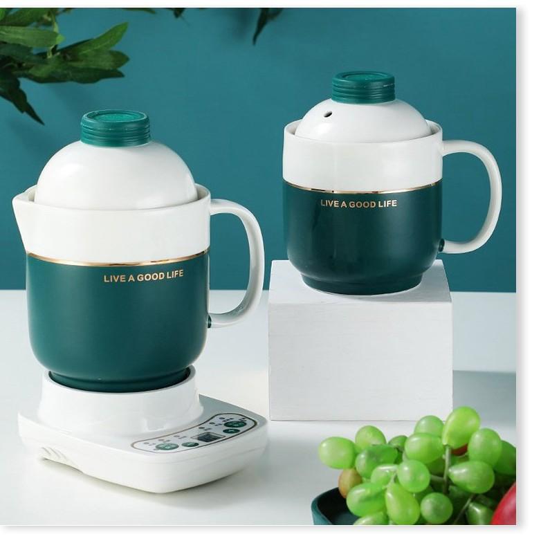 BỘ CỐC SỨ CHƯNG YẾN 1000ML VÀ ĐẾ ĐIỆN CAO CẤP Ceramic Healthy
