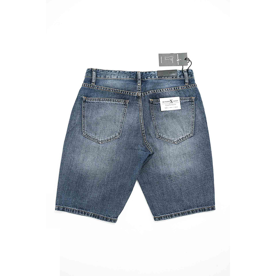 Quần Short Jeans Nam Cao Cấp HUNTER X-RAYS  Form Slimfit Cotton Xanh Đá  Thời  Thượng S46