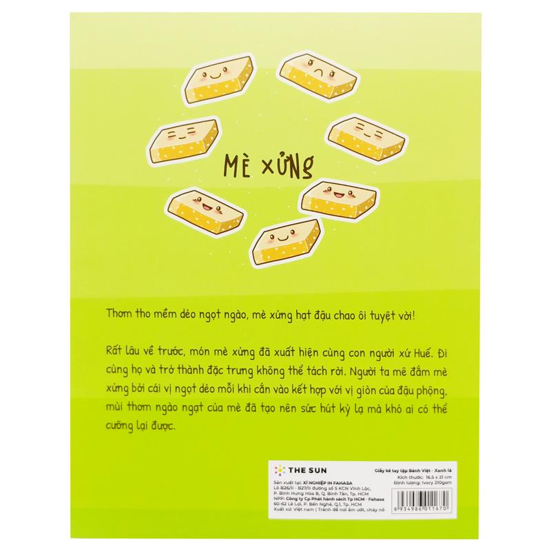 Giấy Kê Tay Tập Bánh Việt - The Sun - Mè Xửng - Màu Xanh Lá