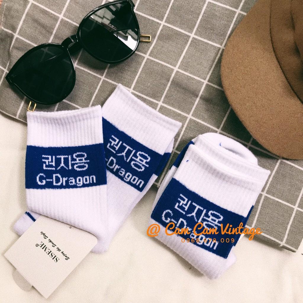 TẤT CAO CỔ NAM VỚ CAO CỔ NỮ TÁT VỚ VINTAGE ULZZANG UNISEX G-DRAGON TRẮNG XANH