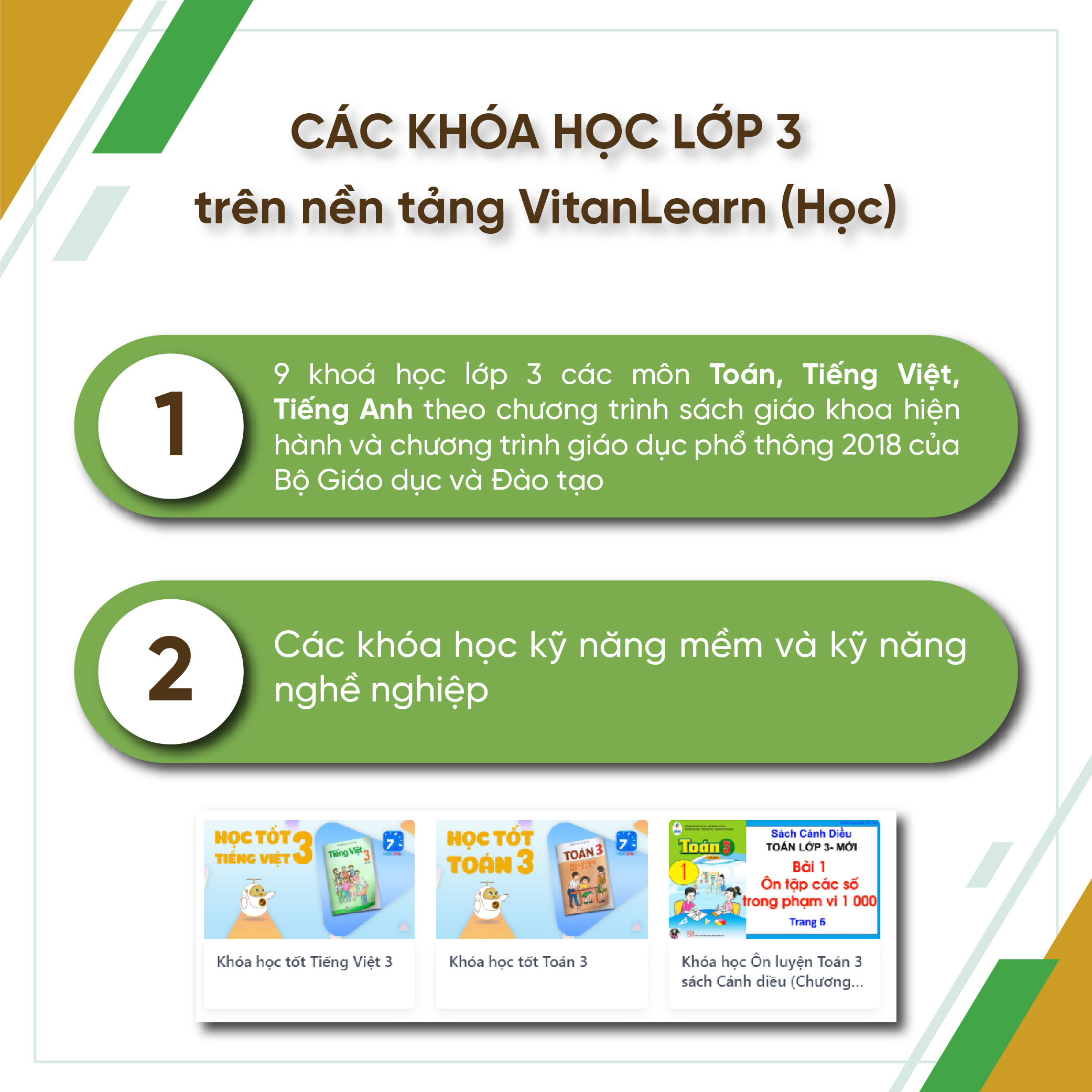 Bộ công cụ Học - Thi - Hướng nghiệp lớp 3, VitanEdu