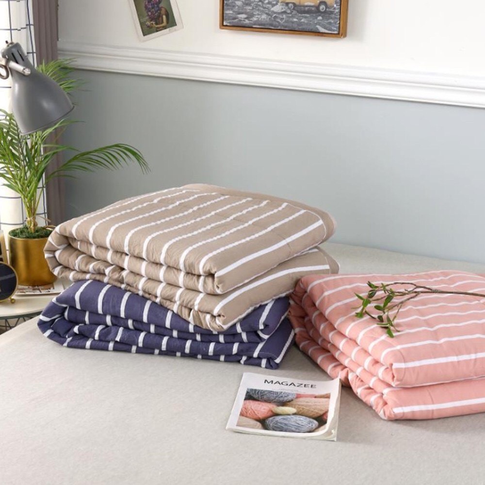 Chăn hè kẻ sọc cotton xuất Nhật