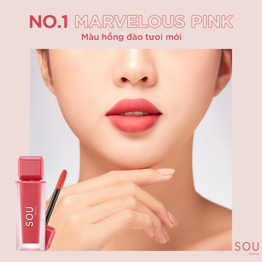 Son Kem SOU - SOU Liptint 7g - Màu 1 hồng đào tươi mới