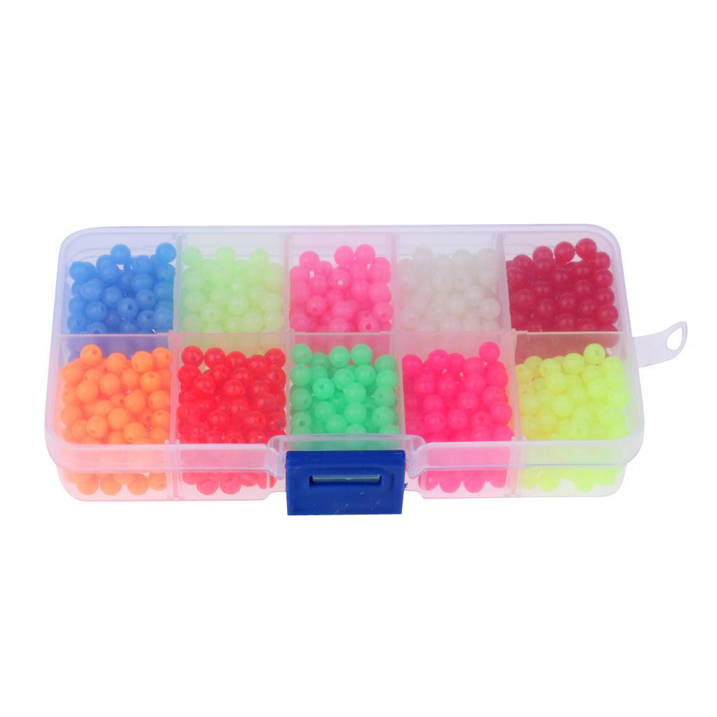 1 Box of Plastic Luminous Round Beads Fishing Lures Fishing Bead Fishing Beads Kit Fishing Tackle Tools Eggs Hard Fishing Beads