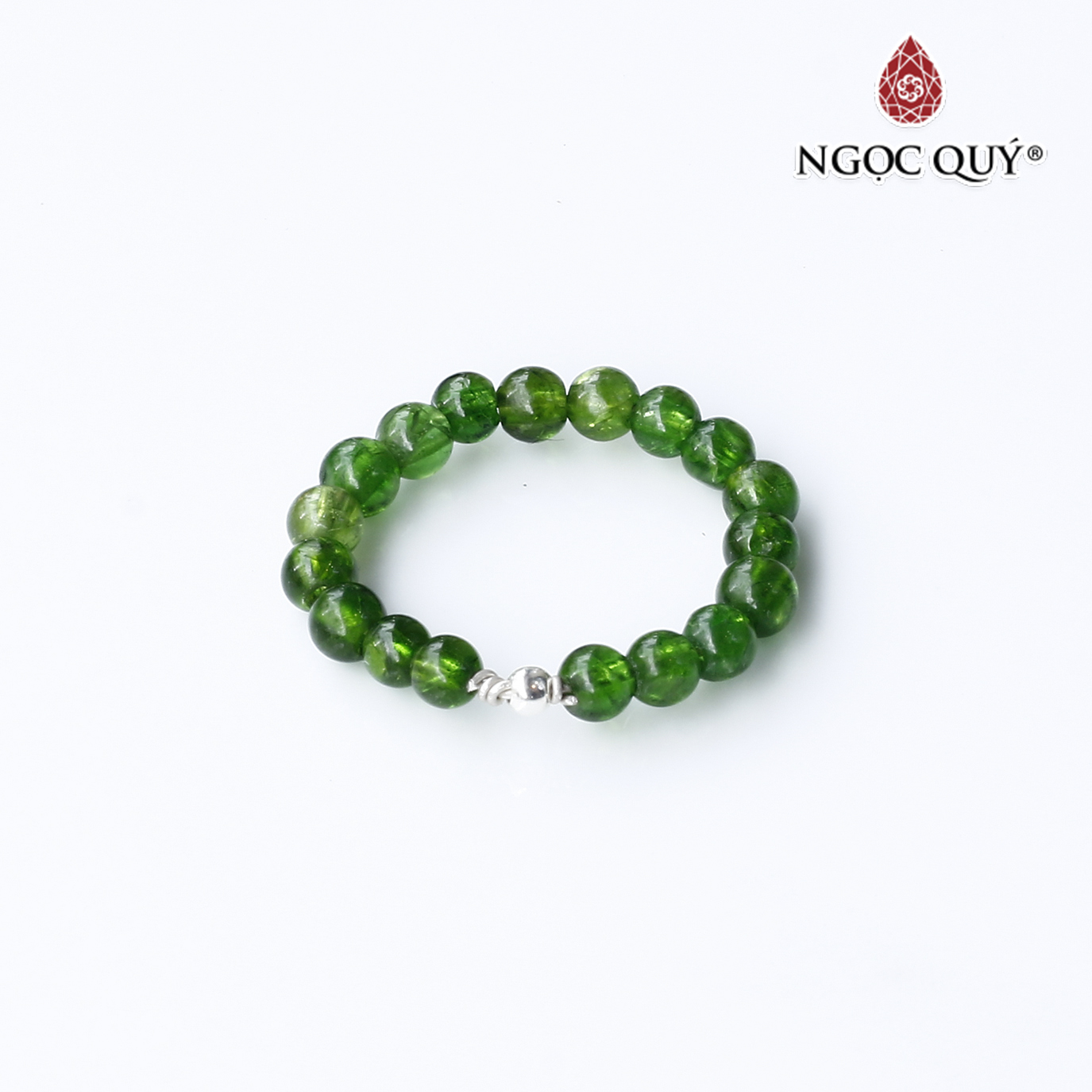 Nhẫn đá diopside lõi bạc mệnh hỏa mộc - Ngọc Quý Gemstones