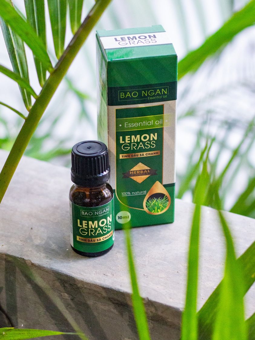 Tinh Dầu Sả Chanh Nguyên Chất 100% Bảo Ngân Lọ 10 ml Đuổi Muỗi, Khử Khuẩn, Lau Nhà, Làm Sạch Mùi Lạ, Xông, Tắm, Massage Có Công Bố Và Kiểm Định Chất Lượng