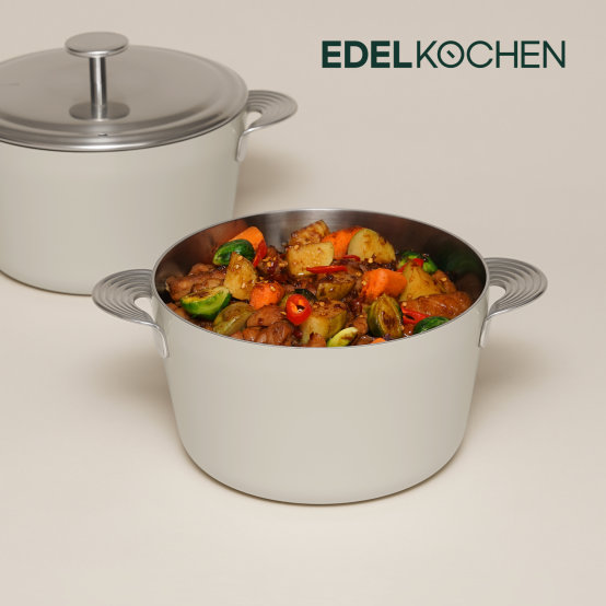 Nồi Edelkochen Vola 5 lớp inox316, KT D20cm màu mid Ivory