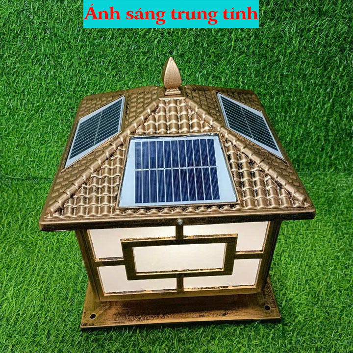 Đèn trụ cổng năng lượng mặt trời vầng đen