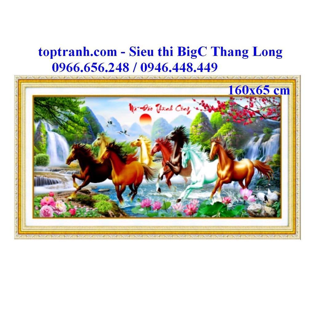 Tranh thêu chữ thập con ngựa, mã đáo thành công LV3305 chưa thêu