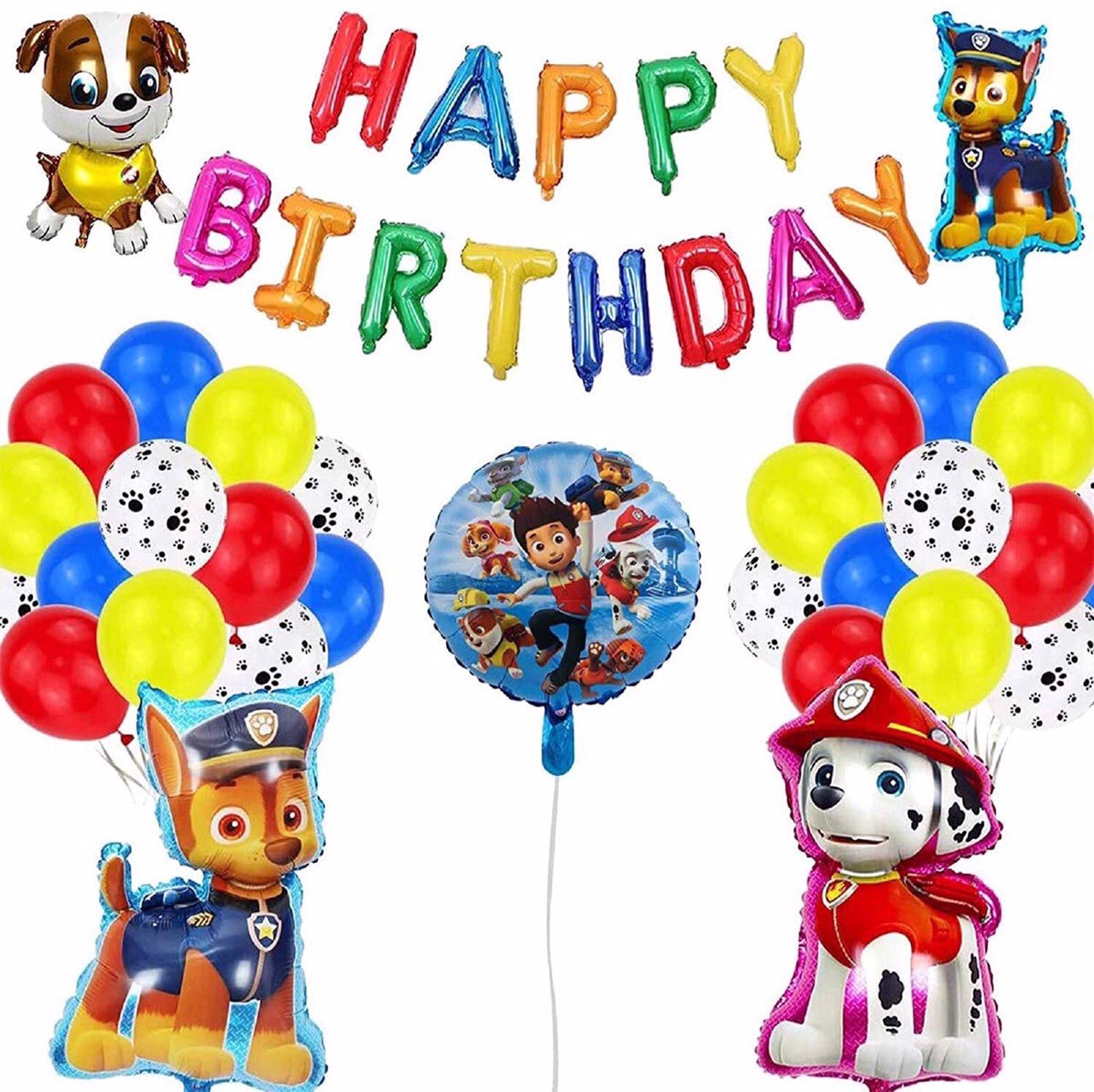Bộ bong bóng sinh nhật chó cứu hộ Paw Patrol theme CCH01