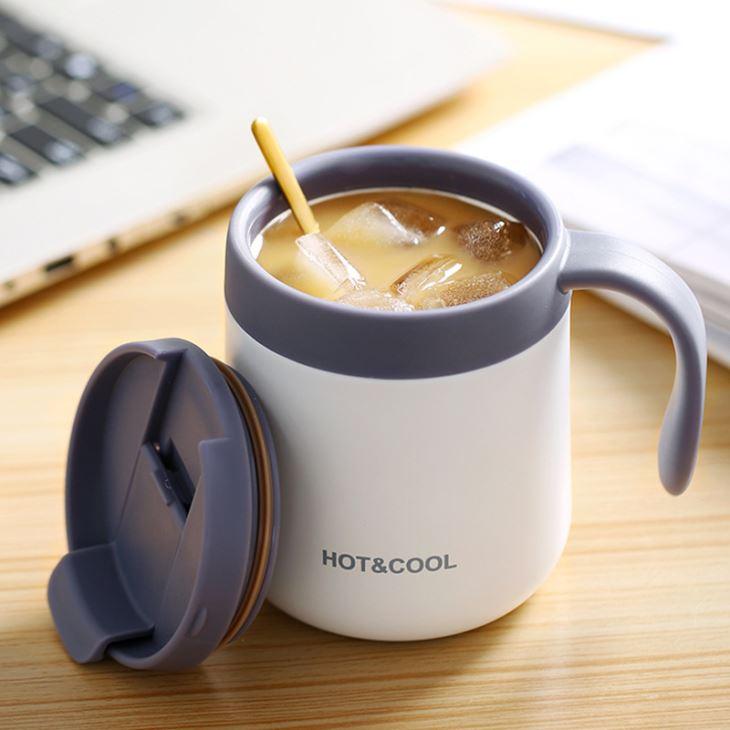 Ly giữ nhiệt inox HOT&COOL 350ml 2 lớp giữ nhiệt nóng lạnh có nắp đậy kín cao cấp