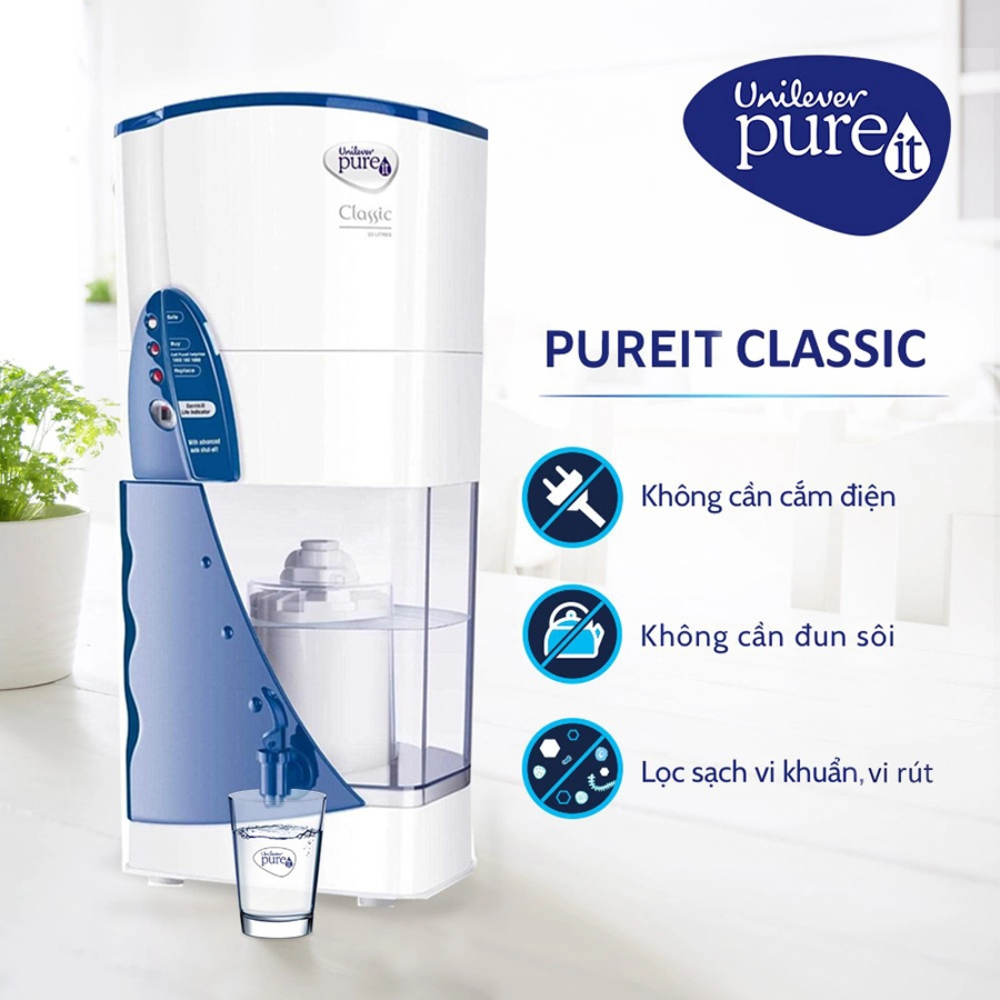 Máy lọc nước Unilever Pureit Classic Không Dùng Điện - hàng chính hãng