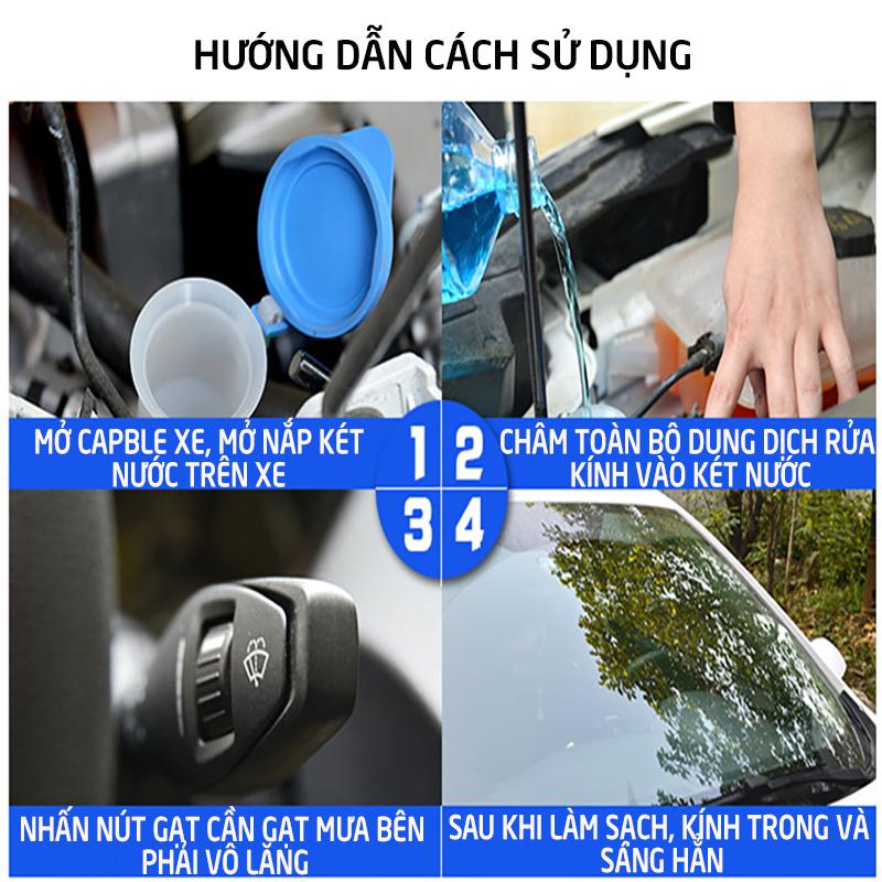 Bộ 2 can nước rửa kính ô tô chuyên dụng  Focar Summer Screen Wash ( kính hồng) + Focar Screen Wash ( kính xanh) can 2.75L