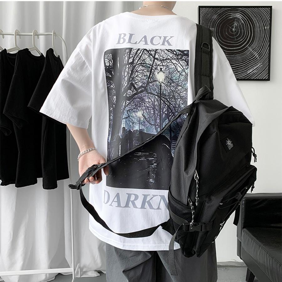 Áo thun unisex MonsterX DARK SIDE phông tay lỡ nam nữ form rộng Oversize 2 màu