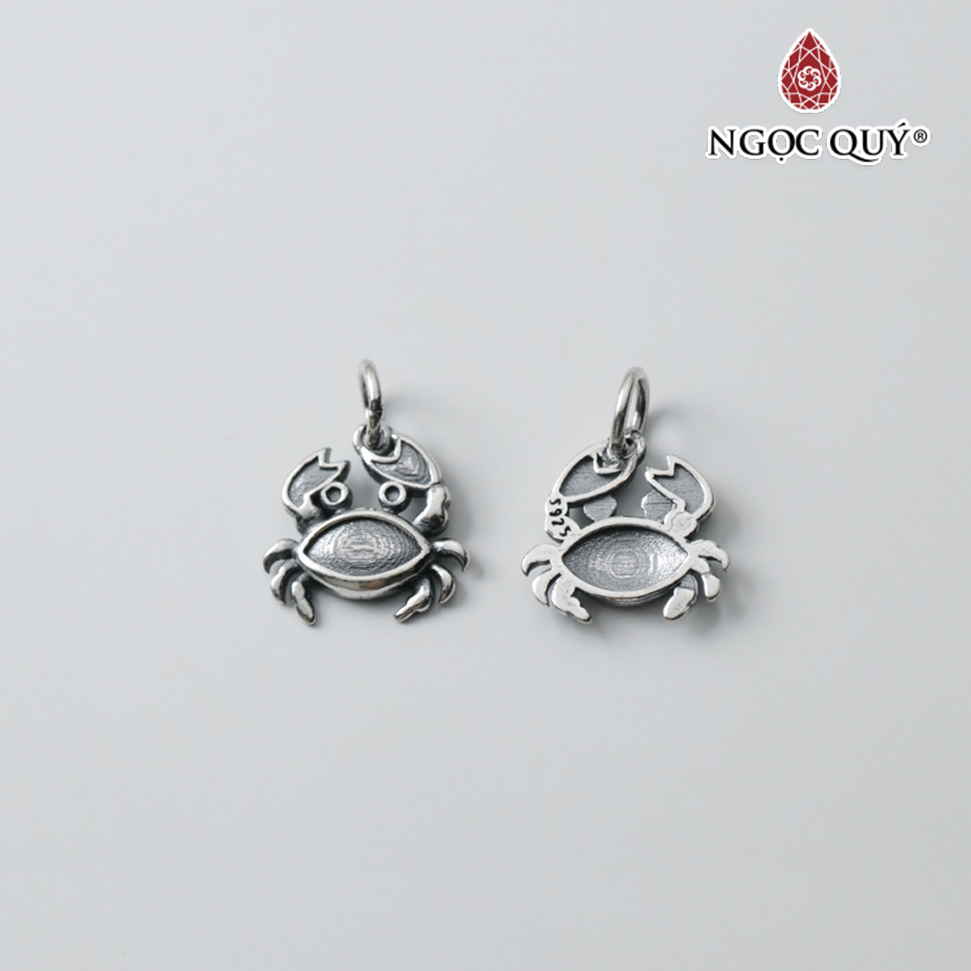 Charm bạc hình con cua treo - Ngọc Quý Gemstones