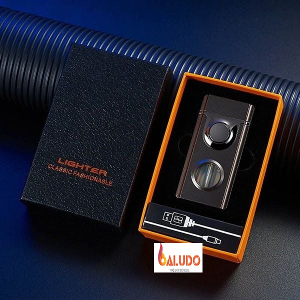 Vỏ hộp quẹt bật lửa ga cảm ứng điện tử 2 phong cách lửa Tenho TH-656