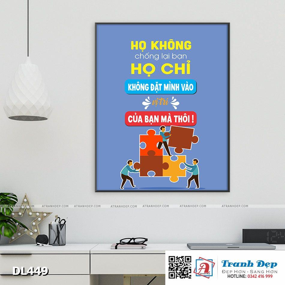 Tranh động lực trang trí phòng làm việc - Họ không chống lại bạn - DL449