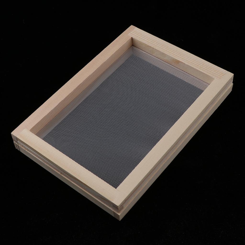 2 Bộ Cổ Làm Giấy Phương Pháp Bằng Gỗ Làm Giấy Thủ Công Papermaking Khuôn Mẫu Khung Màn Hình 6 Inch Cho Tự Làm