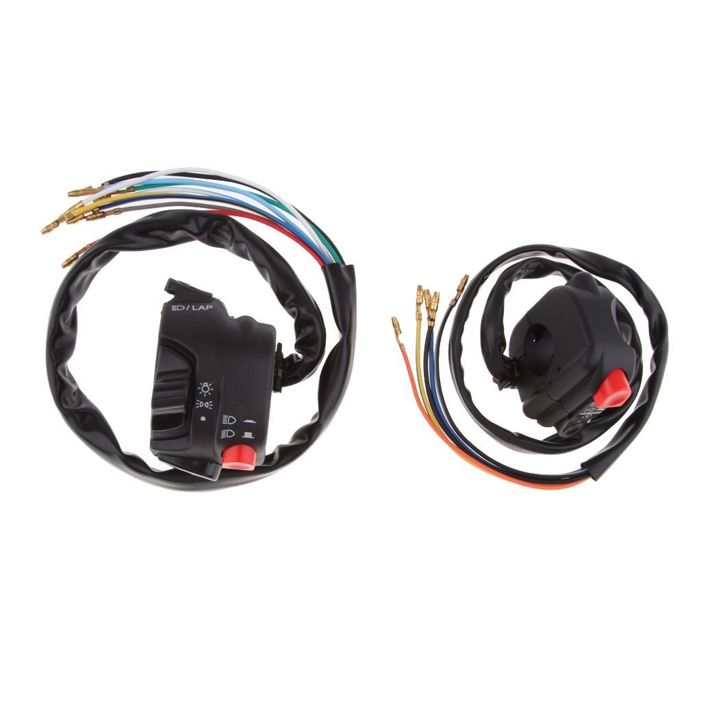 2x Motorcycle on/Off Button Switch Ignition Engine Stop Light Horn for