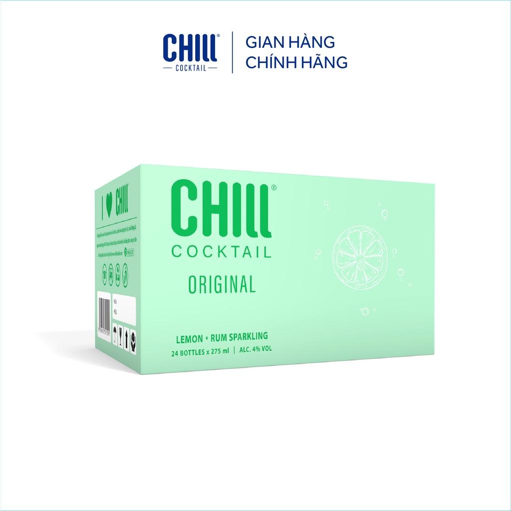 Thùng 24 chai Chill Cocktail vị Lemon Rum Sparkling 275ml/chai