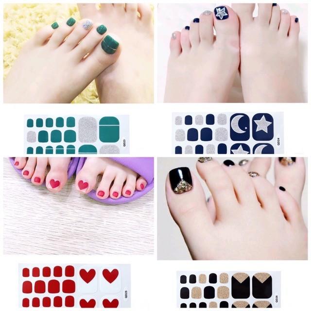 Set dán móng chân nails dán nghệ thuật nhiều màu - có ngay bộ móng đẹp trong 5 phút (Nail wraps / Nail stickers)