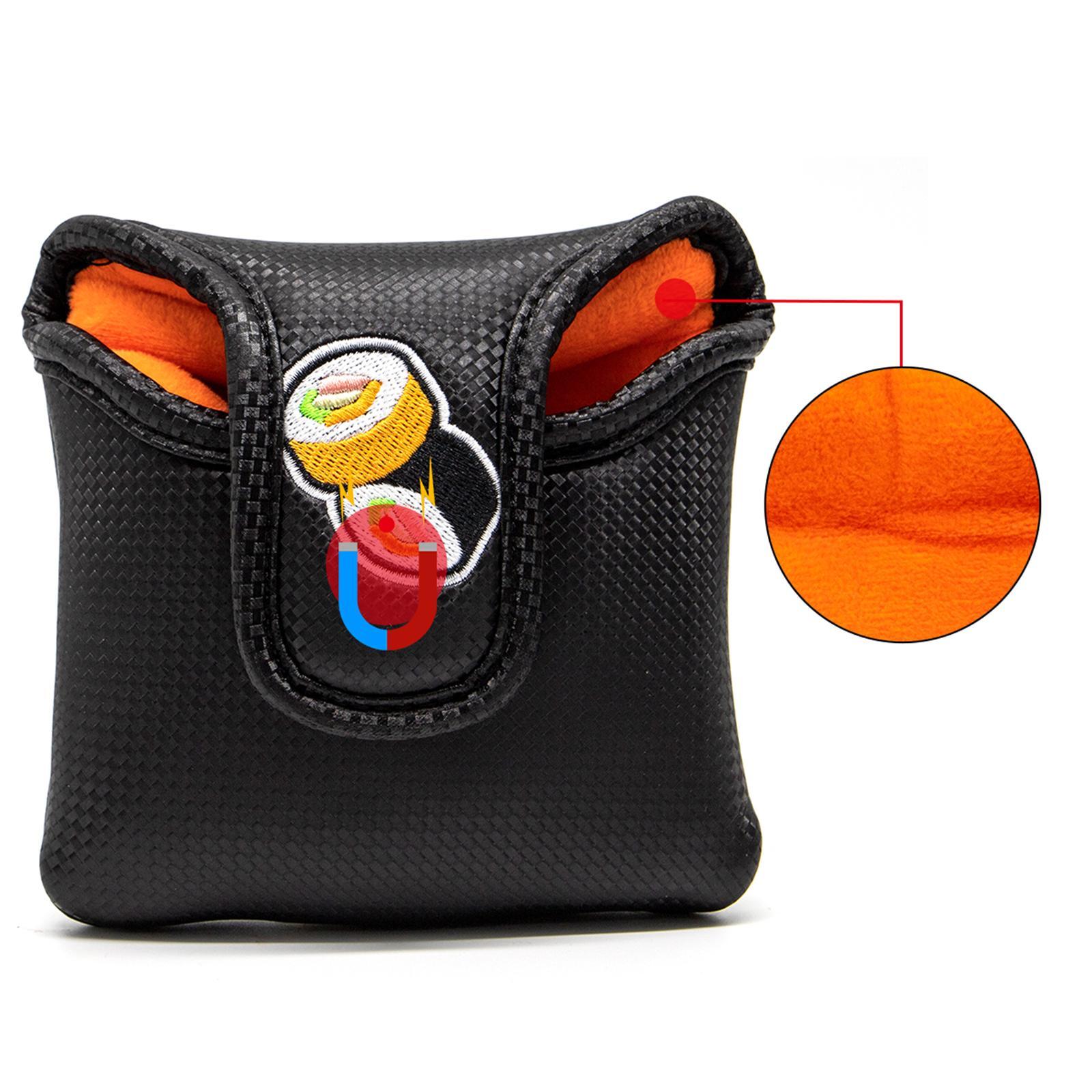 2 PU Leather Golf Putter Head Cover, Durable, Non-Slip,  Closure,