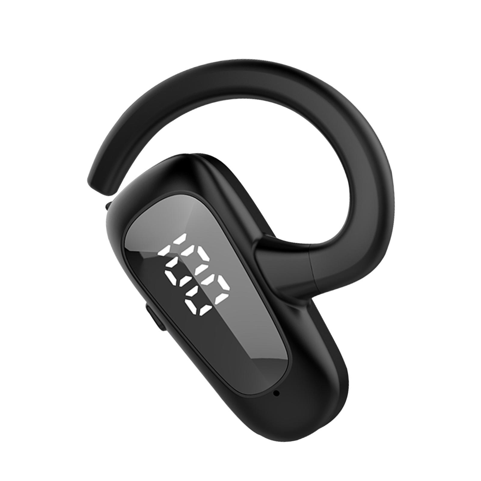 Wireless Headset LED Display Calling Sweatproof HiFi for Office Sports Black