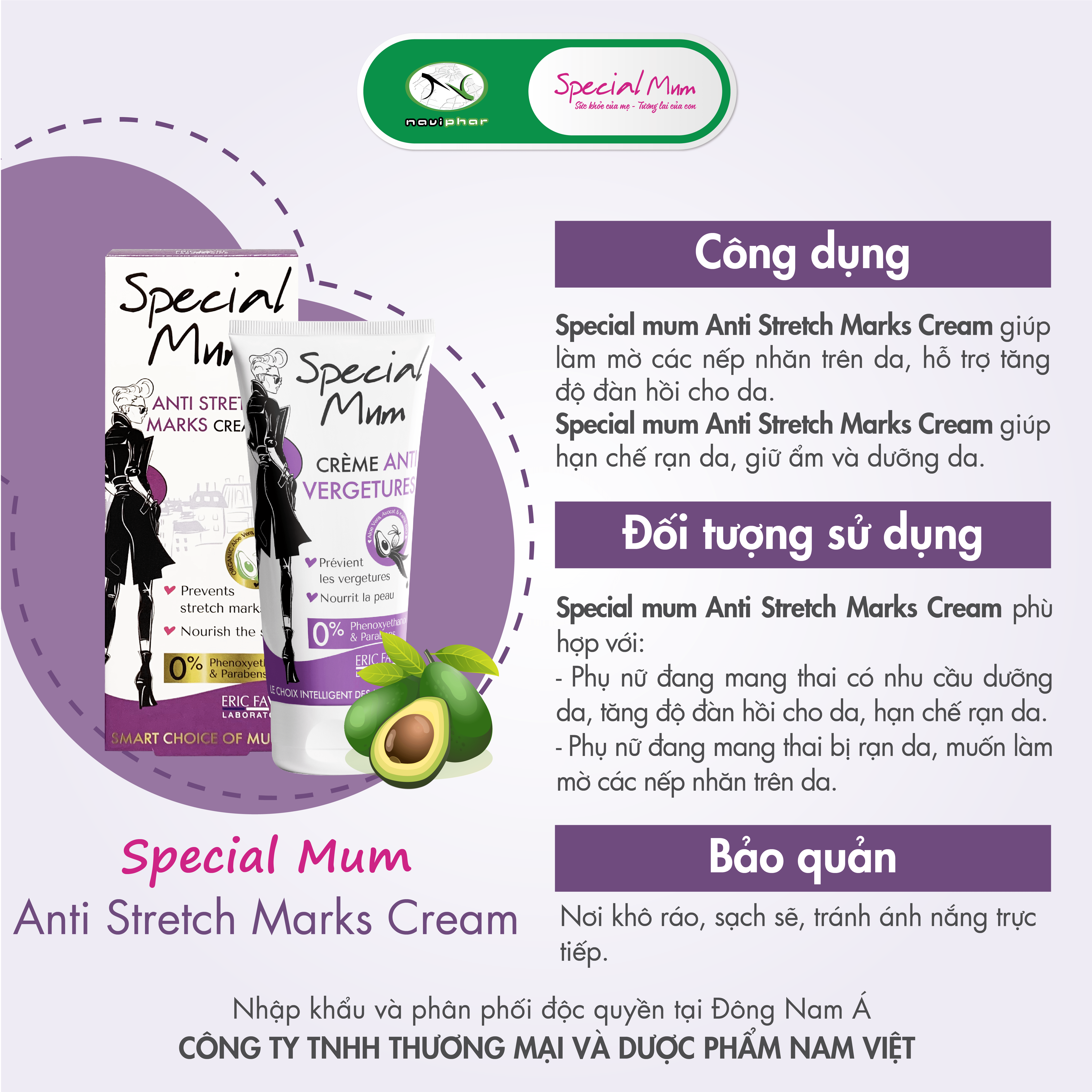 Special Mum Anti Stretch Marks Cream - Hỗ trợ làm mờ các nếp nhăn trên da, rạn da, dưỡng ẩm da [Nhập khẩu Pháp]